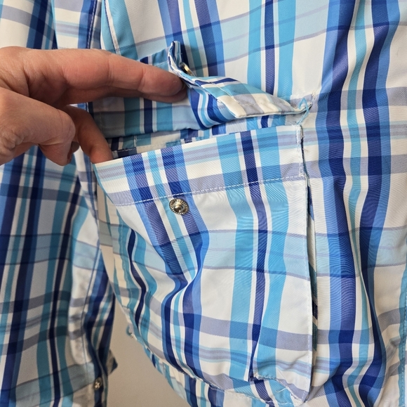 RALPH LAUREN- L-RL Active Blue and White Plaid Windbreaker Jacket. Size Large - Picture 4 of 16